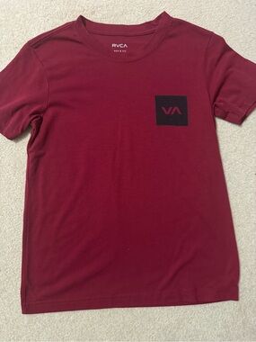 RVCA Maroon Short Sleeve Tee with Chest VA Patch